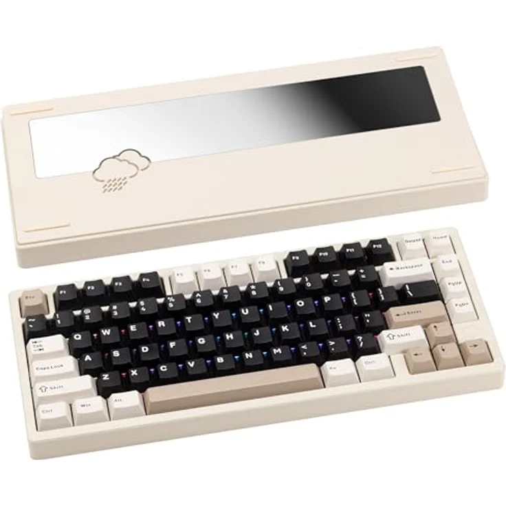 CutiePcs WOBKEY Rainy 75, Mechanische Tastatur mit HMX/JWK Switches, Aluminiumgehäuse, Kabelgebunden und kabellos, Dazzling A-RGB Beleuchtung, Standard - Weiß – Bild 1