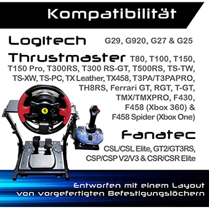 Unicview Lenkradständer für G29 G920 G923 inkl. Schalthebelhalterung, komplett verstellbar und faltbar, aus Kohlenstoffstahl, maximal kompatibel – Bild 3