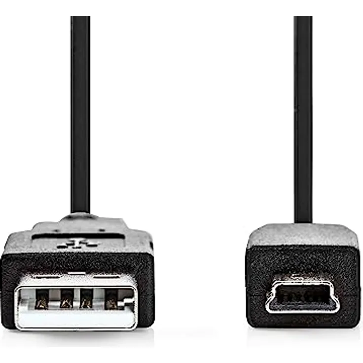 NEDIS USB-Kabel | USB 2.0 | USB-A Stecker | USB Mini-B 5 pin Stecker | 480 Mbps | Vernickelt | 1.00 m | Rund | PVC | Schwarz | Label