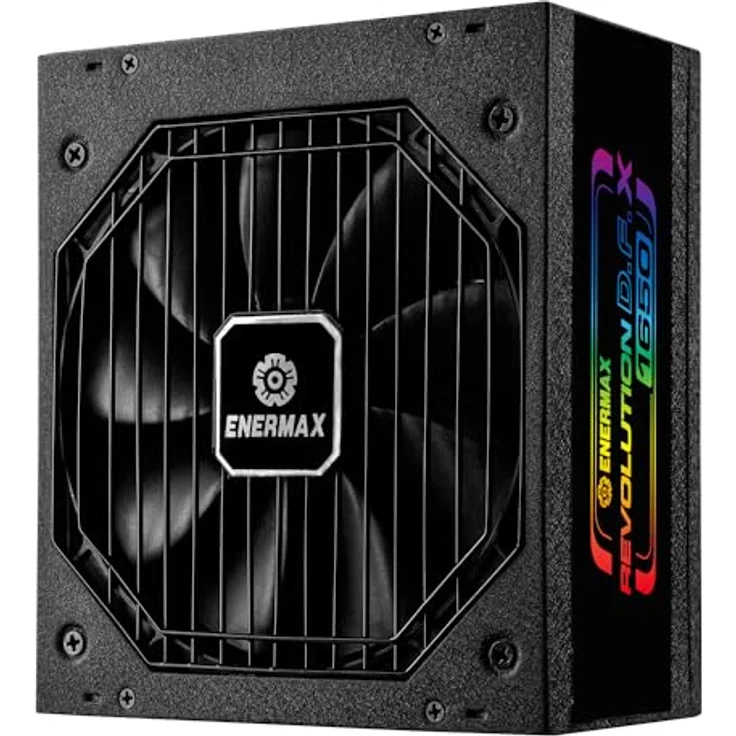 ENERMAX Revolution D.F. X ARGB ATX3.0 PCI-e 5.0 Kompakt Gaming&Streaming PC Netzteil 1650W 80Plus Gold (Vollmodular, 2X 12VHPWR, Semi-Fanless), ERT1650EWT, schwarz – Bild 1