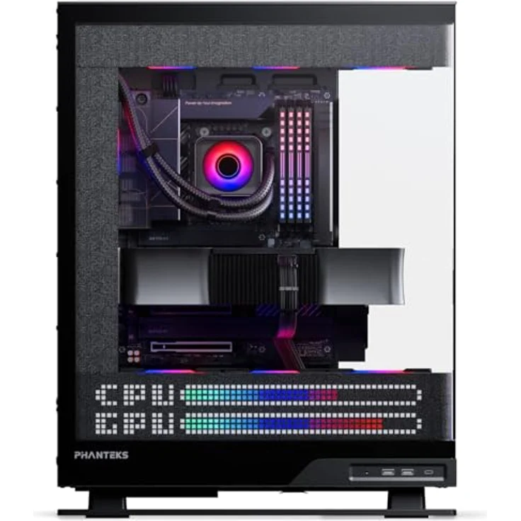 Phanteks Evolv X2 Matrix, Midi-Tower Gaming-PC-Gehäuse mit Platz für E-ATX-Mainboards und optimale Kühlung, Schwarz – Bild 3