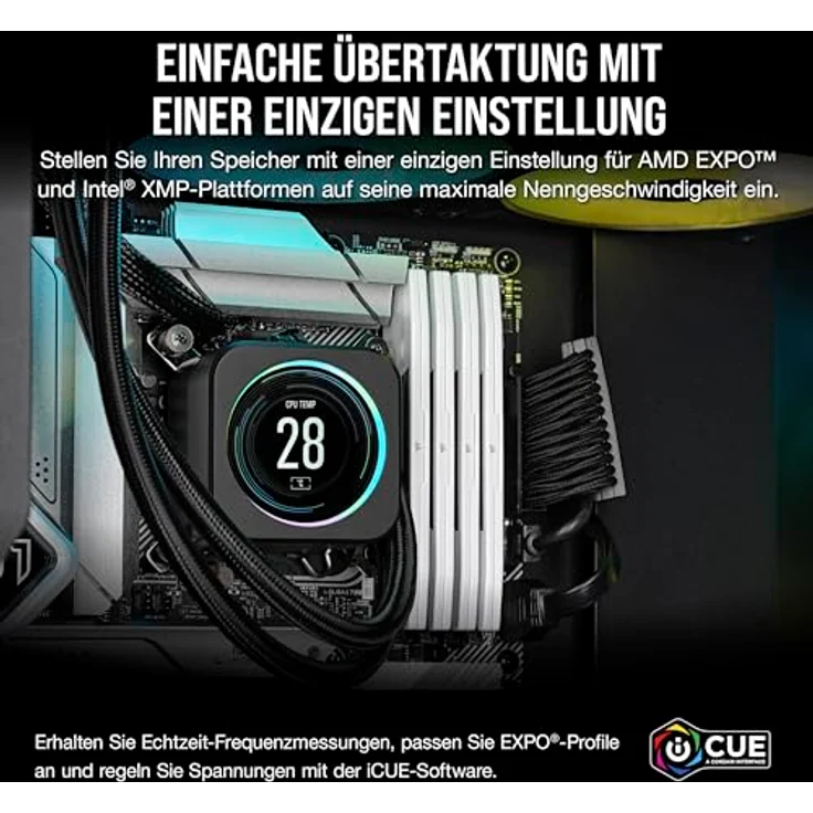 CORSAIR Vengeance DDR5 RAM 32GB (2x16GB) 6000MHz CL36-44-44-96 1.35V AMD Expo & Intel XMP Desktop-Computer-Speicher - Weiß – Bild 5