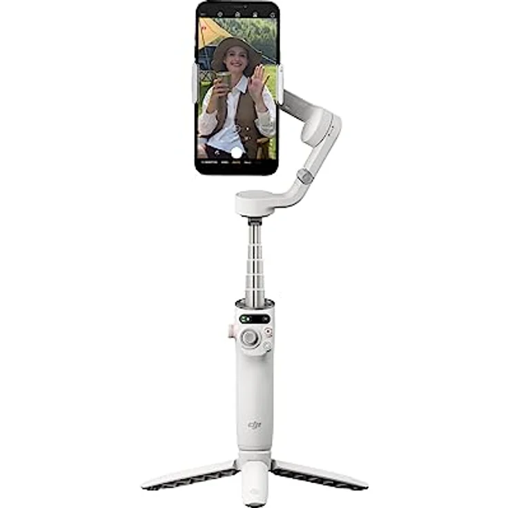 DJI Osmo Mobile 6, Smartphone-Gimbal mit 3-Achsen-Stabilisierung, integrierter Verlängerungsstab, Gestensteuerung, Bluetooth, zusammenklappbar, Platinum Gray – Bild 1