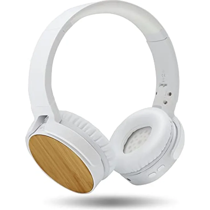 Metronic Kabelloser Bluetooth-Kopfhörer, leicht, verstellbar und faltbar, Bambus