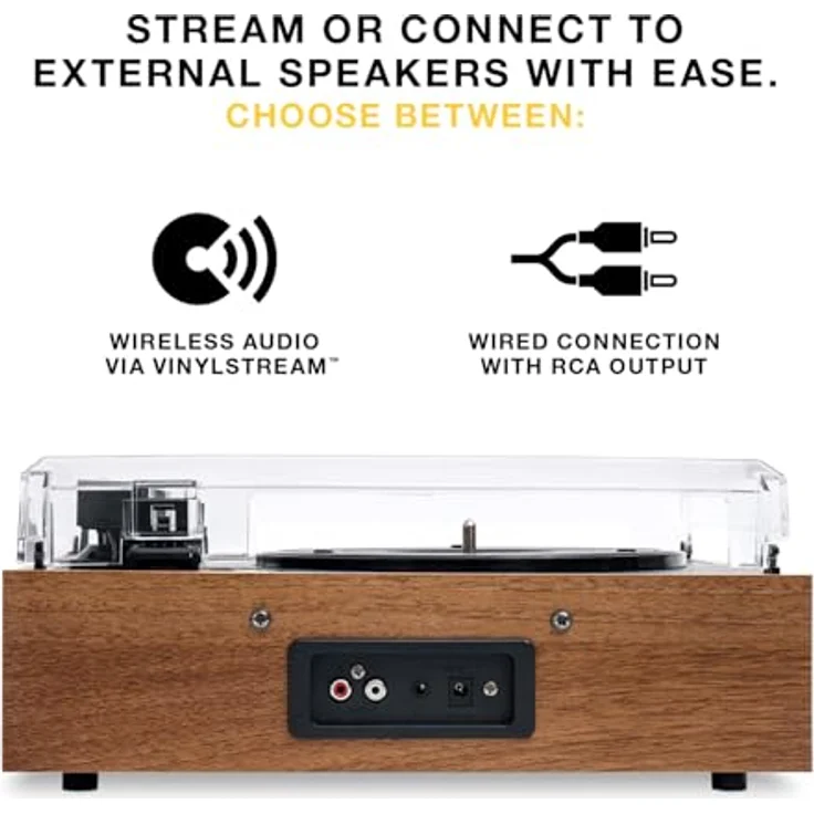 Victrola The Eastwood II, Manuell Plattenspieler mit Bluetooth-Streaming und Audio-Technica AT-3600LA-Tonabnehmer, schwarz – Bild 5