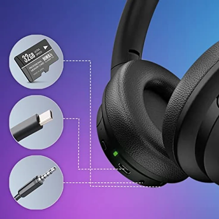 FOREVER BTH-700, Kabellose Bluetooth Kopfhörer mit Active Noise Cancelling (ANC), 11 Stunden Akkulaufzeit, für Handys/TV/Reisen/Home Office – Bild 3