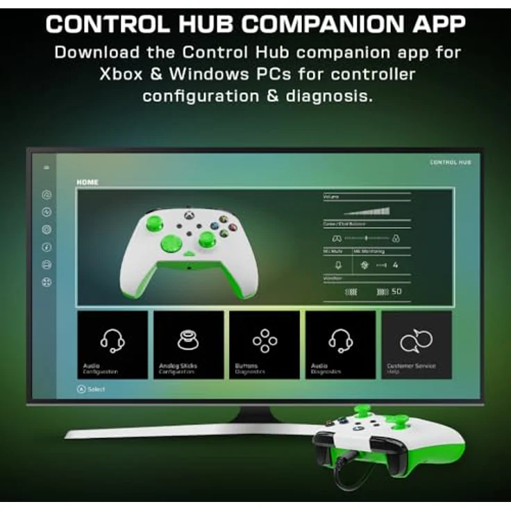 Turtle Beach REMATCH CORE - Wireless Controller für Xbox Series X, anpassbare Impuls-Trigger, ergonomisches Design, Weiss-Grün – Bild 3
