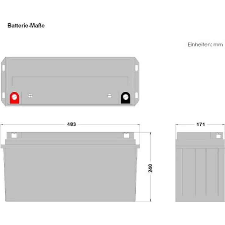 AGM BATTERIE EFFEKTA BTL12-150 / 12V 150Ah AGM Blei Akku Batterie, schlagfestes Kunststoffgehäuse, wartungsfrei, auslaufsicher, hohe Zyklenfestigkeit – Bild 2