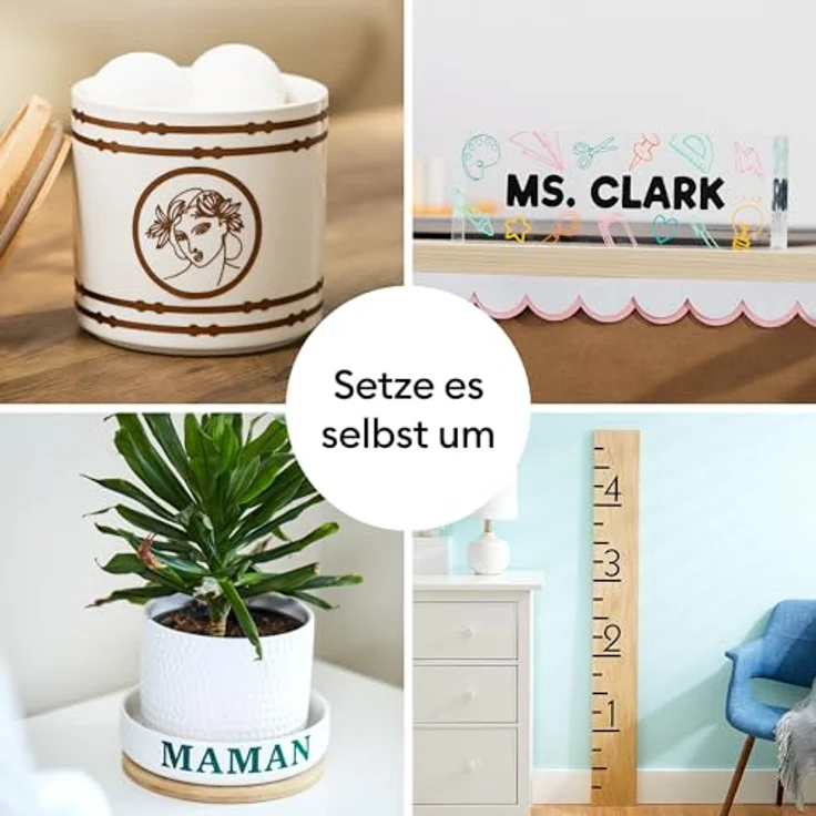 Cricut Smart Vinyl, permanentes Bastelpapier, mattiert, weiß, 33 cm x 3.7 m, spülmaschinengeeignet, wetterbeständig – Bild 6