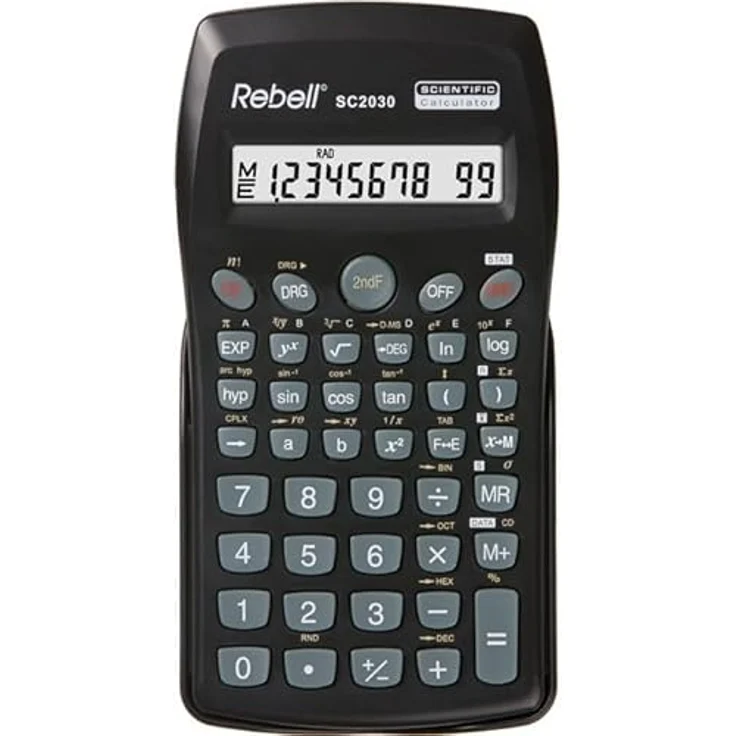 Rebell SC2030 Tasche Wissenschaftlicher Taschenrechner schwarz Taschenrechner – Taschenrechner (Tasche, wissenschaftlicher Taschenrechner, 10 Zahlen, 1 Zeilen, Akku-Batterie, Schwarz) – Bild 3