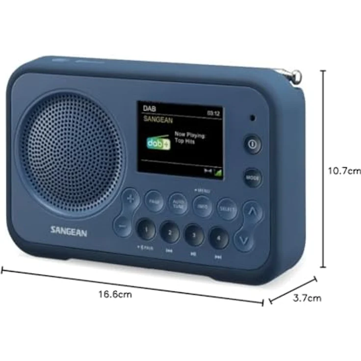 Sangean DPR-76BT Digitalradio (UKW/DAB+), LCD, dunkelblau – Bild 3