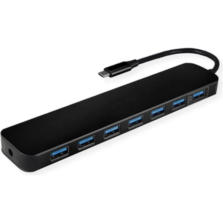 Value 14.99.5040, 7 Port USB-Kombi-Hub mit USB 3.0 / 3.2 Gen 1, Schwarz, hohe Datenübertragungsrate bis 5 Gbit/s – Bild 2