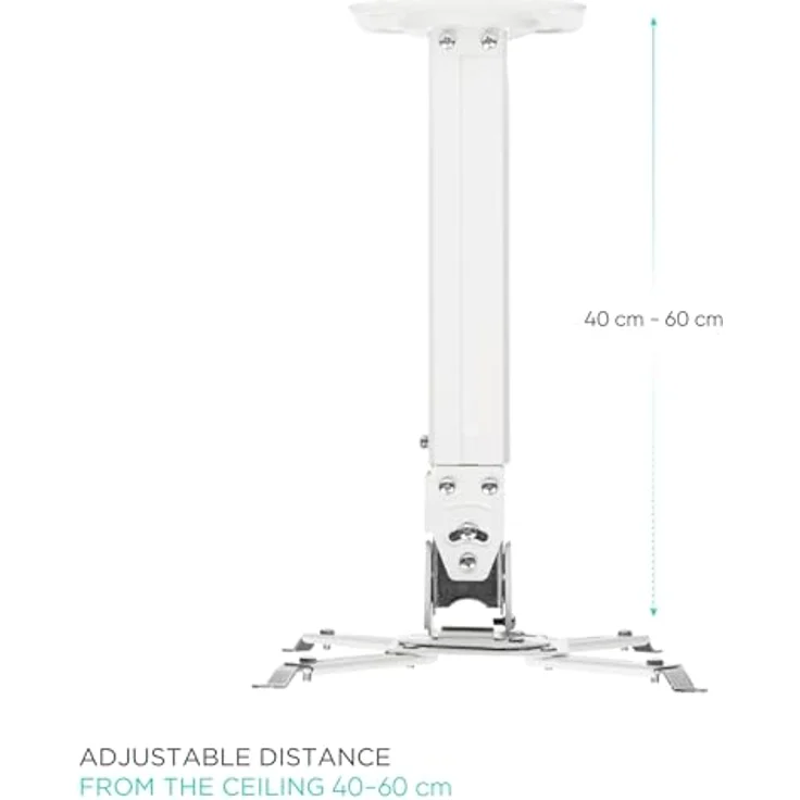 Onkron K5A, Adjustable Ceiling/Wall Projector Mount bis 10 kg, Weiß, mit Neigung und Drehung – Bild 8