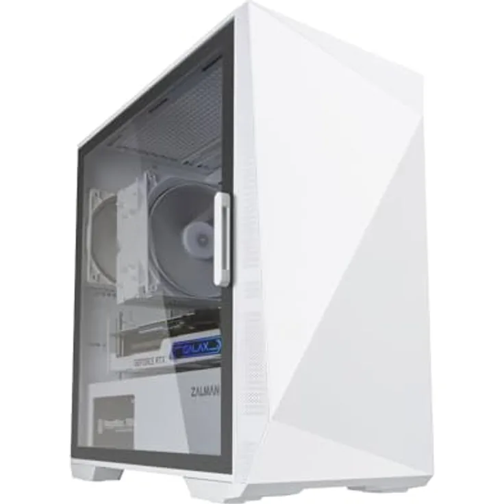 Zalman Z1 Iceberg White Mini Tower PC-Gehäuse, gehärtetes Glas, optimierte Kühlung