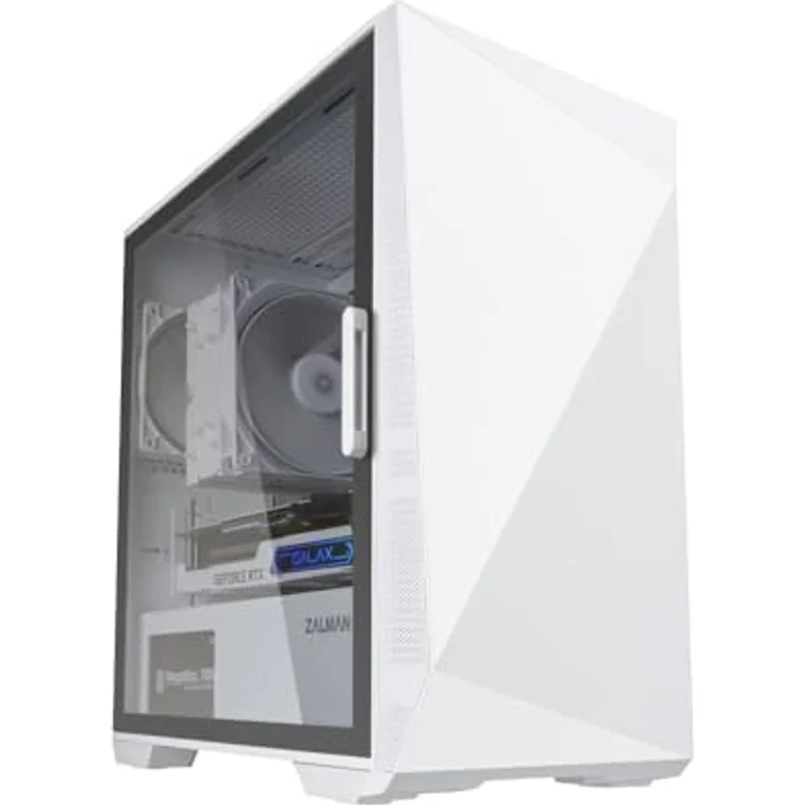 Zalman Z1 Iceberg White Mini Tower PC-Gehäuse, gehärtetes Glas, optimierte Kühlung – Bild 1