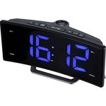 ROXX Radiowecker UKW Radio mit Projektion Jumbo Display 2 Weckzeiten Uhrenradio CR302P