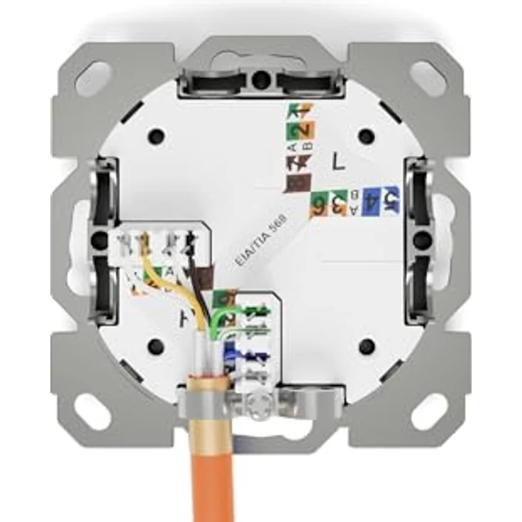 Digitus CAT 6A Anschlussdose, geschirmte RJ45-Buchse für professionelle Netzwerkverkabelung, weiß RAL 9003 – Bild 2