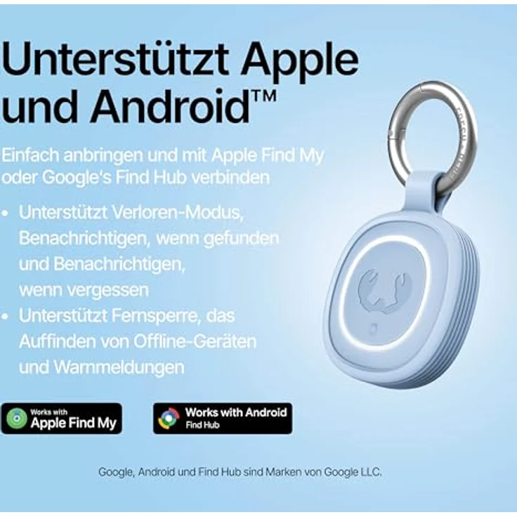 Fresh n Rebel Smart Finder 2, Schlüsselfinder mit IPX7 Schutz, LED und CR-2032 Batterie, Blau – Bild 4