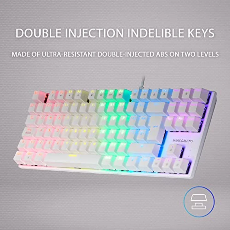 Mars Gaming MK80 Weiß, Mechanische Gaming Tastatur TKL FRGB, Antighosting, Switch Mechanischer Rot, Italienisch Sprache – Bild 4