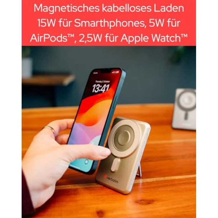 Verbatim Charge 'n' Go 2C Powerbank, 5000 mAh, kabelloses Laden, 20 W, gold – Bild 6