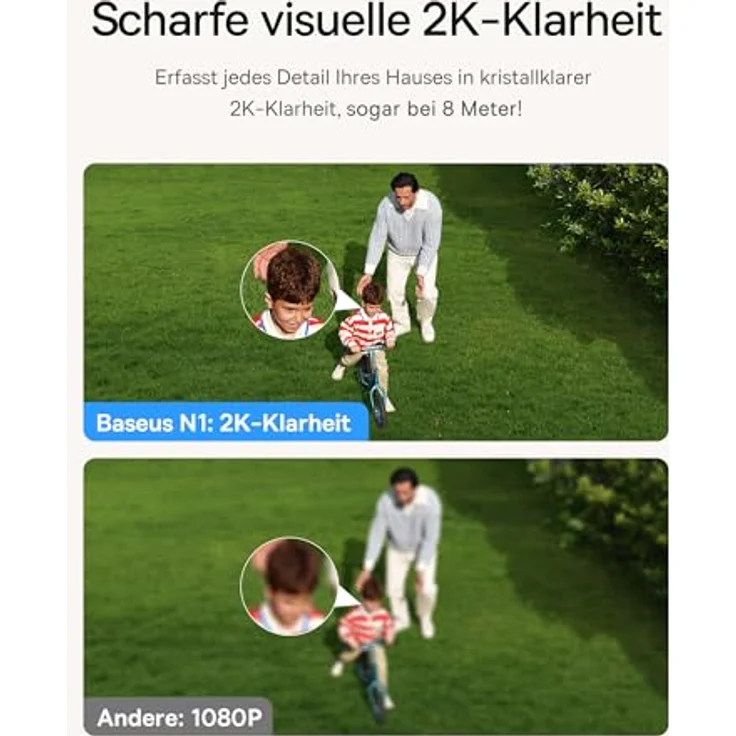 Baseus Security Überwachungskamera Aussen Akku 210Tage 2K HD 145 Grad IP67 Wetterfest Nachtsicht Kamera Überwachung Kabellos WLAN 16GB Lokal Speicher Menschen und Bewegungsmelder - N1 2-Cam Kit – Bild 3
