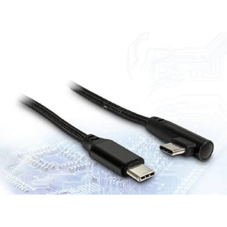 Inter-Tech Kabel Type C auf Type C 90 Grad, 1m schwarz