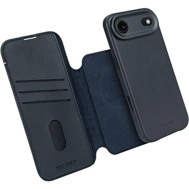 Decoded 2-in-1 Lederhülle für iPhone 17 Air, abnehmbare Wallet aus Premium ECCO Leder, MagSafe-kompatibel, Fallschutz, kratzfest, Blau – Bild 1