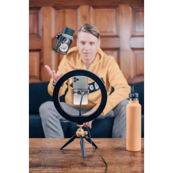 KODAK LED Selfie Ring Light 25 cm, einstellbare Helligkeit und Farbtemperatur, 1600 Lumen, für Smartphones, Weiß – Bild 3