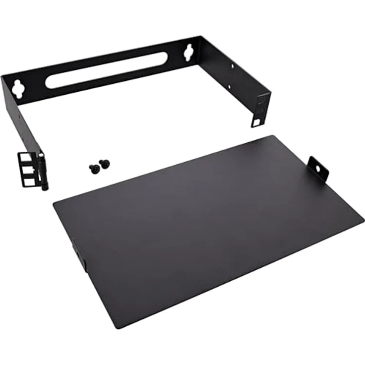 InLine 10 Zoll Mini Rack, Wandmontage mit 1HE, stabile Metallhalterung pulverbeschichtet in schwarz, 15,2 cm tief, für Netzwerkkomponenten, Modell 10101B – Bild 3