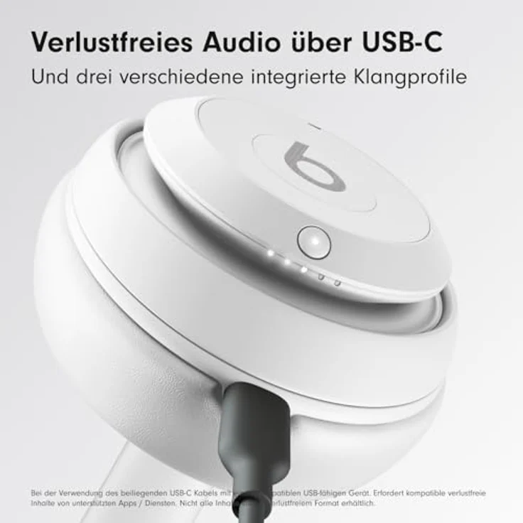 Beats Studio Pro, Kabellose Bluetooth Noise Cancelling Kopfhörer mit personalisiertem 3D Audio, USB-C verlustfreiem Audio, Kompatibilität mit Apple & Android, Mattweiß – Bild 5