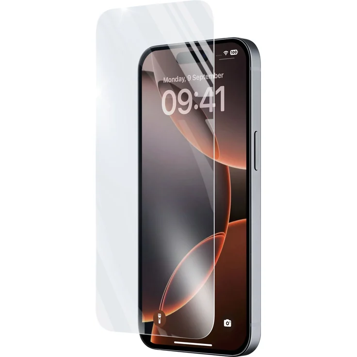 Cellular Line Impact Glass Klare Bildschirmschutzfolie gehärtetes Glas 9H für Apple iPhone 16 Pro, kratz- und schockresistent, transparent, 1 Stück