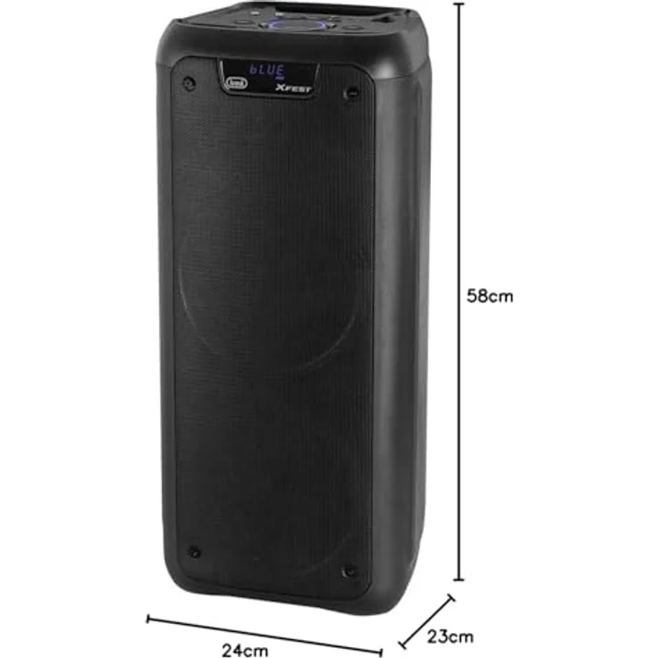Trevi XF 600 KB, Party-Lautsprecher 80W Wireless Schwarz mit USB, MicroSD und zwei Mikrofoneingängen – Bild 6