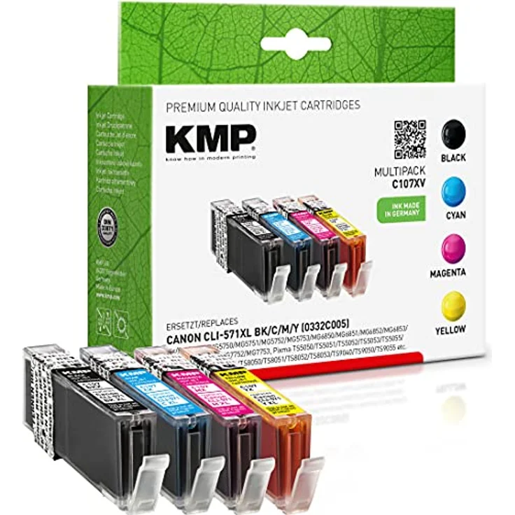 KMP Tintenpatronen passend für Canon CLI-571XL BK,C,M,Y (0332C005) Multipack - für Canon Pixma MG5750, Pixma TS5050 TS5051, etc. – Bild 2