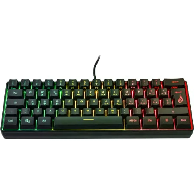 Surefire Kingpin X1 60% Gaming Tastatur Italian, Gaming Multimedia Keyboard klein & mobil, RGB-Tastatur mit Beleuchtung, 25 Anti-Ghosting-Tasten, italienisches Layout QWERTY