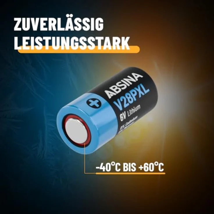 ABSINA 28L 2CR11108 6V Lithium Batterie V28PXL A544, langlebig & zuverlässig, temperaturfest von -40°C bis +60°, 1 Stück – Bild 5