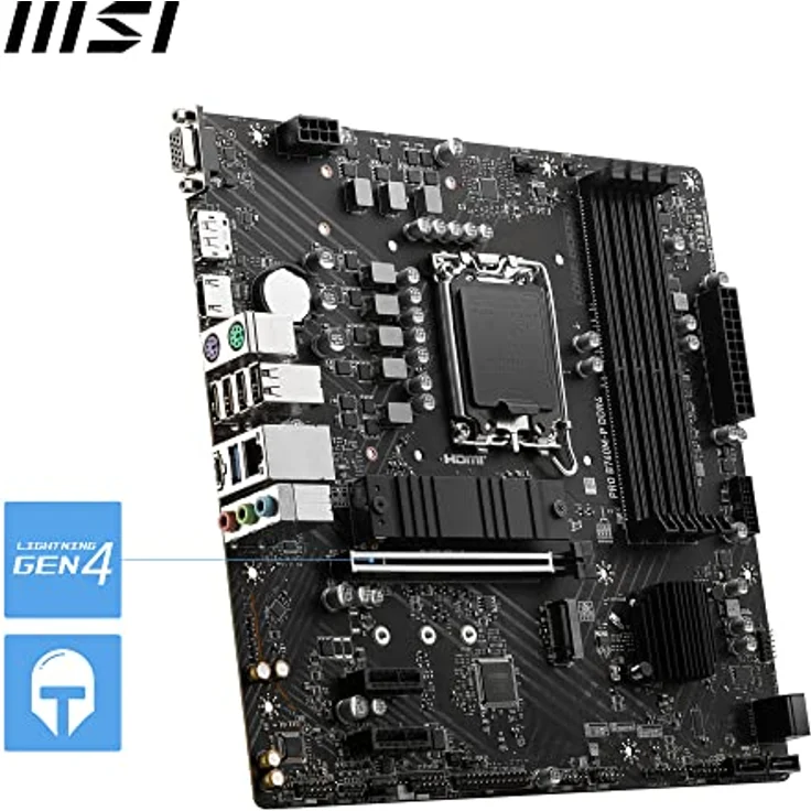 MSI PRO B760M-P DDR4 Mainboard, Unterstützt Intel 12th und 13th Gen Core Prozessoren, LGA 1700, DDR4 Memory Boost 4800+MHz/OC, PCIe 4.0 x16 Slot, M.2 Gen4 Slots, Micro-ATX – Bild 5