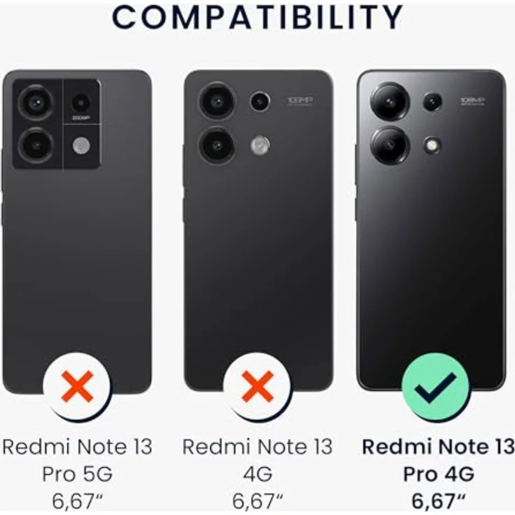 kwmobile Handyhülle kompatibel mit Xiaomi Redmi Note 13 Pro 4G, weiche Silikonhülle in petrol matt, rutschfest und reißfest mit präzisen Ausschnitten – Bild 2
