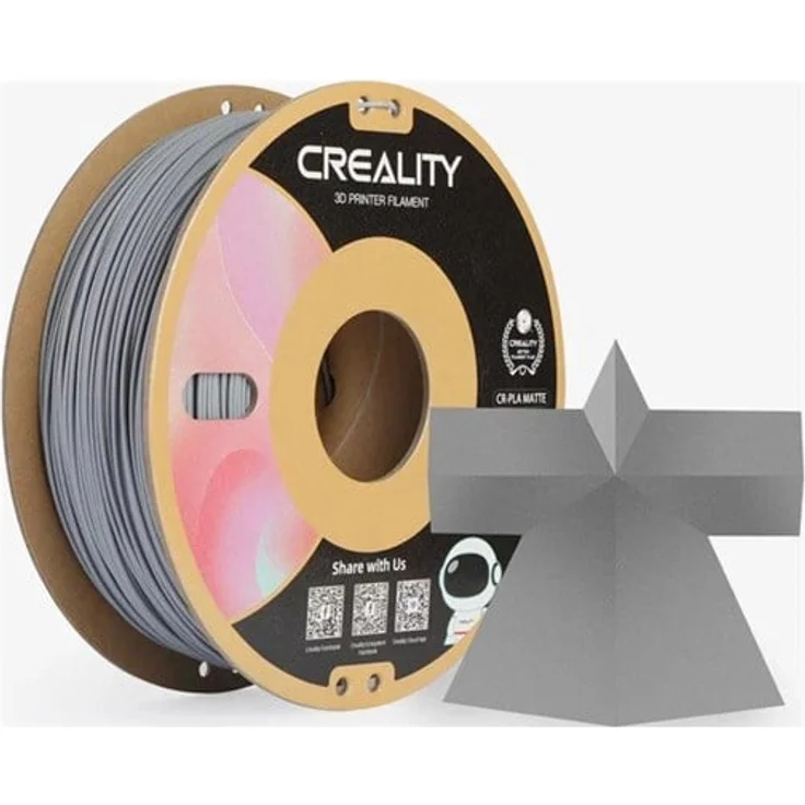 CREALITY 3D 3301010299 CR-PLA-Filament, 1 kg, matte Grau, 3D-Druckmaterial