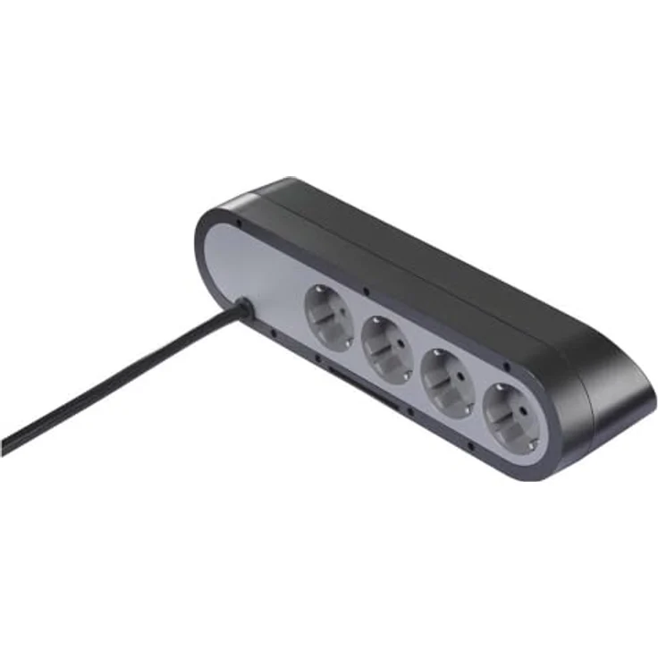 Sygonix SY-6901966 Tischsteckdose 5fach, Schwarz-Grau, mit Schutzkontakt für sichere Nutzung – Bild 2