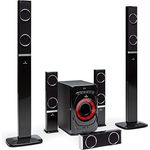 auna Areal 825 5.1 Soundsystem, 5.1 Heimkinosystem mit 200 Watt RMS, 8" Subwoofer, Bluetooth, USB, SD, AUX, inkl. Fernbedienung