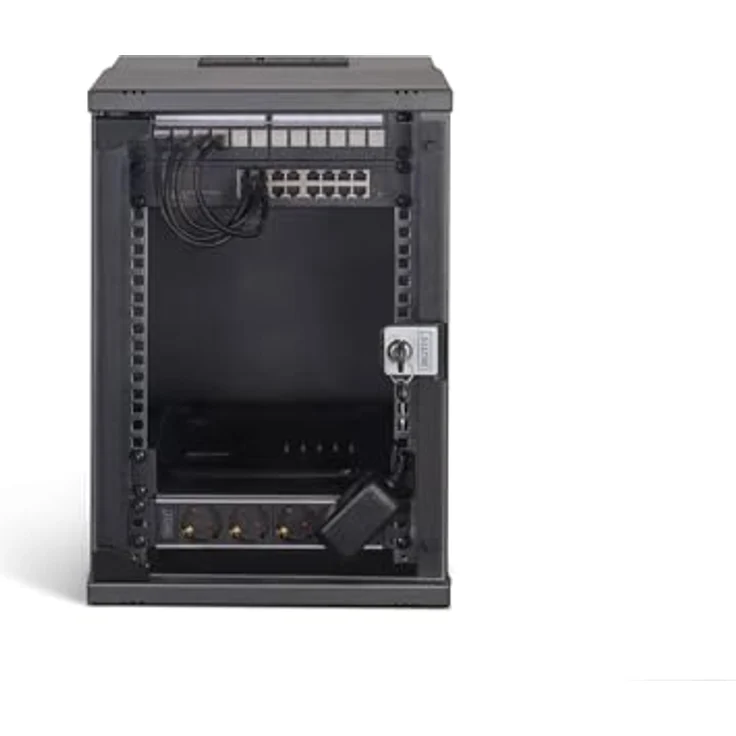 Digitus 10" SOHO PRO Netzwerk-Set, 9HE Wandgehäuse mit Zubehör, Serverschrank in Schwarz – Bild 4
