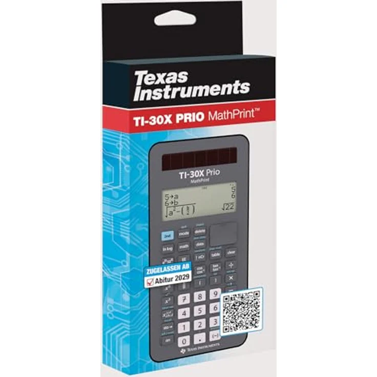 Texas Instruments Taschenrechner TI-30X Prio MathPrint, BrГјche, Quadratwurzeln, Pi, LCD-Display, Batterie/ Solar, HГјlle – Bild 3