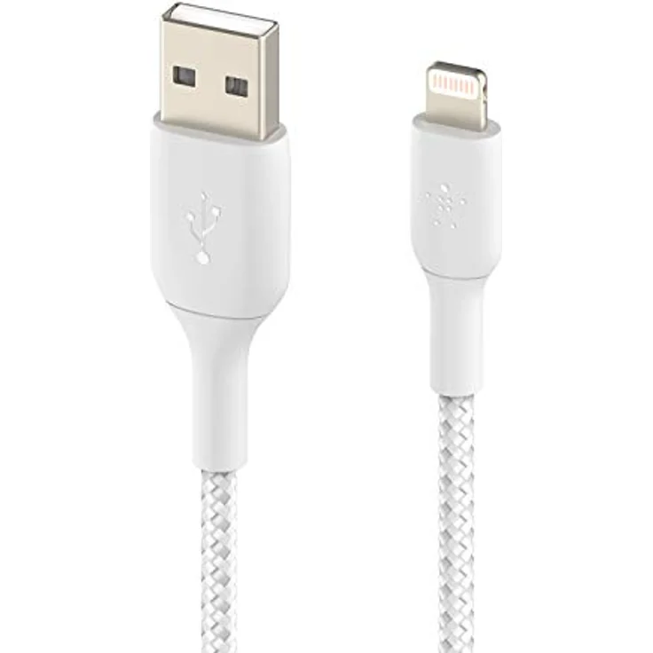 Belkin Lightning Lade/Sync Kabel ummantelt, 1 m, weiß – Bild 2