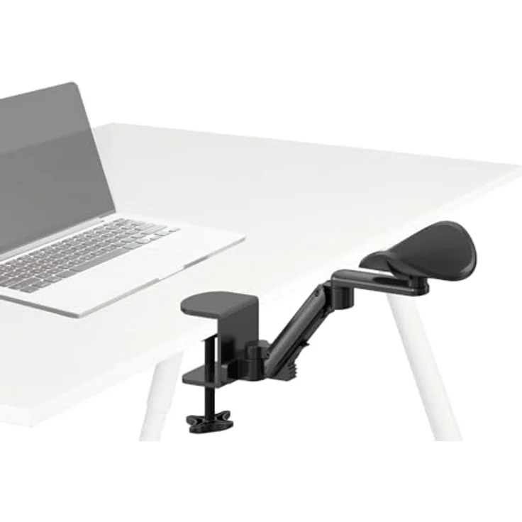 hjh OFFICE RELEX RT1 Armstütze, Ergonomische Handballenauflage aus Aluminium und Stahl, gepolstert, drehbar, für Schreibtisch – Bild 1