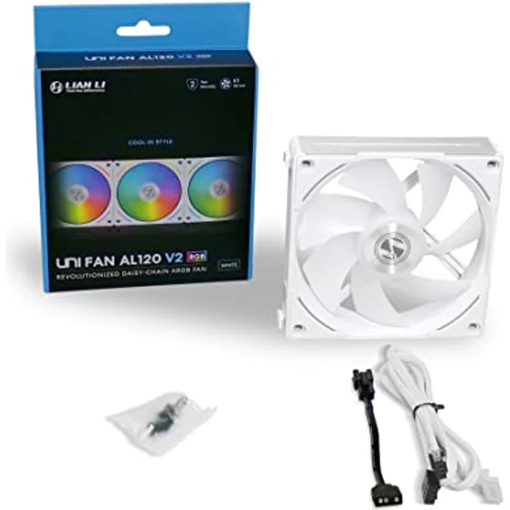 Lian Li PC Lüfter 120mm “AL120 V2” - Lüfter PC für optimale Kühlung - RGB Lüfter 120mm - 120mm Lüfter RGB - PC-Kühlung & Lüfter - Gehäuselüfter 120mm - Weiß – Bild 5