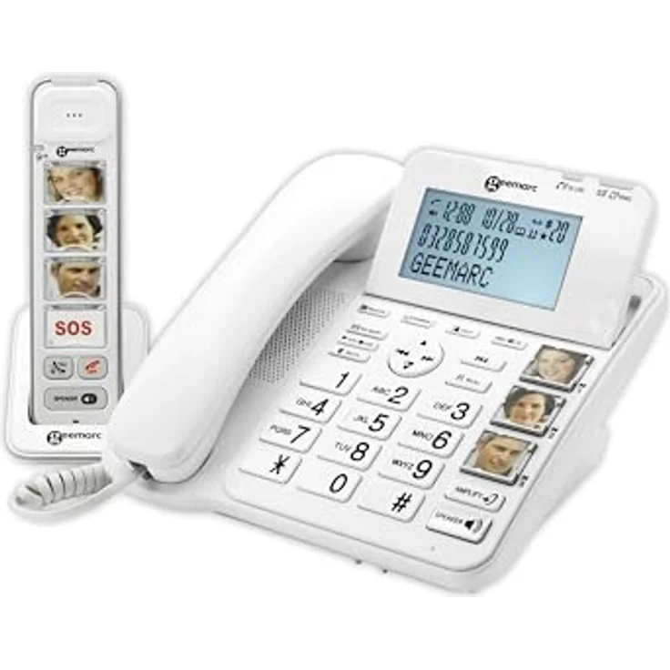 Geemarc AmpliDECT COMBI PHOTO 295 Combo Seniorentelefon schnurgebunden (+Anrufbeantworter+ ) und Zusatz-Dect-Telefon mit 4 Fototasten - Deutsche Version – Bild 4