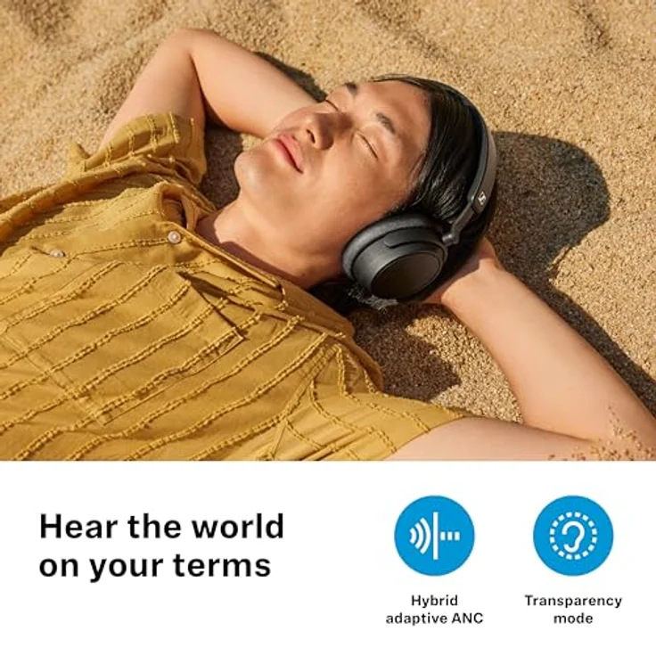 Sennheiser ACCENTUM Plus Wireless Bluetooth Kopfhörer – optimale Klangqualität mit Schnellladefunktion, 50 Stunden Akkulaufzeit und Adaptive Hybrid ANC – Weiß – Bild 5