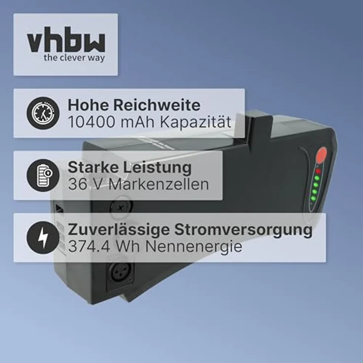 vhbw Akku Ersatz für Prophete SDI-3611C, SDI-3610C, Hochleistungsakku 10,4 Ah, 36 V, Li-Ion, schwarz – Bild 4