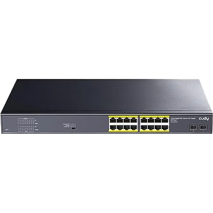 Cudy GS1020PS2 Netzwerk Switch, Gigabit Ethernet 18-Port Power over Ethernet (PoE) mit 200W Leistung, Schwarz – Bild 2
