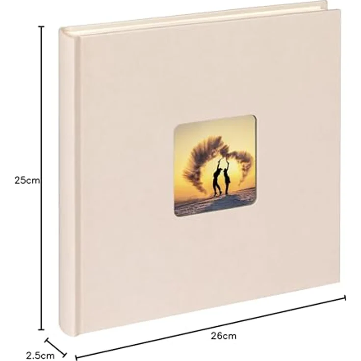 Walther Design Fotoalbum Chamois FA-205-W, 26 x 25 cm mit Cover-Ausstanzung und 40 weißen Seiten aus säurefreiem Fotokarton – Bild 5